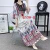 Island Vacation Skirt Xishuangbanna Travel Wear Cotton and Silk Floral Dress Xia Bohemian Skirt