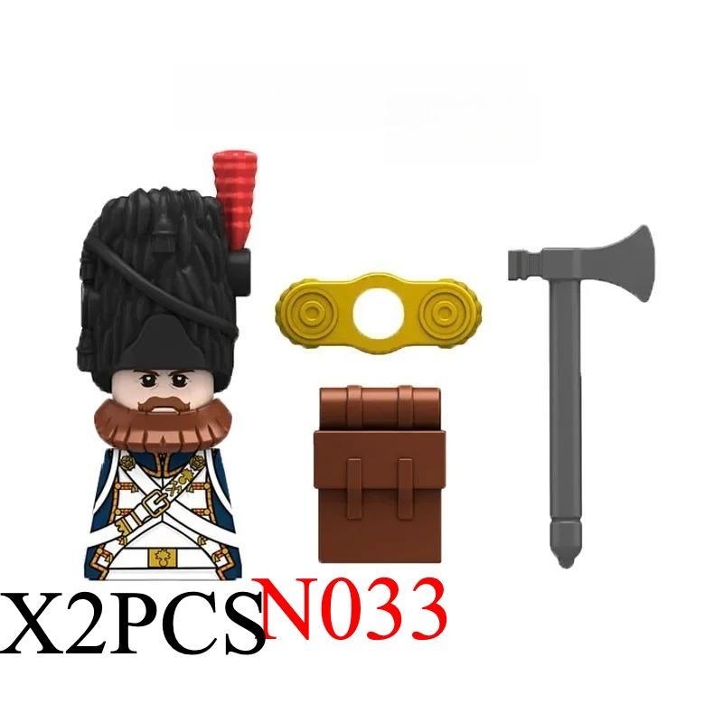 Medieval Napoleonic War Soldiers Figures Military MOC Building Block Knights British French Fusilier Rifles Weapon Kids Toy B08
