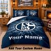 Schalke 04 FC Pattern Bedding 3Pcs Set Custom Name, Bed Sheet And Pillowcases For Home Bedroom