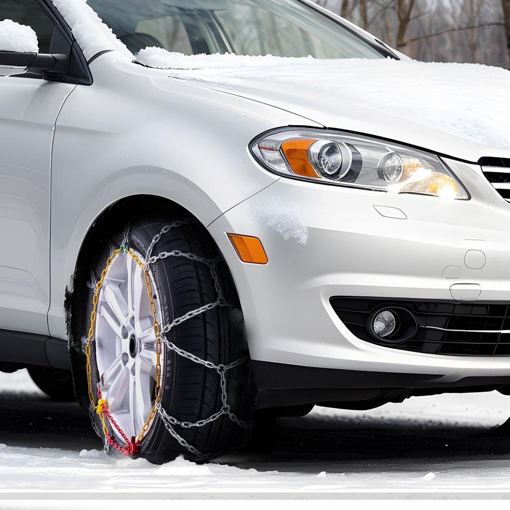 Snow Chains Manganese Alloy Steel 2PCS Traction Snow Tires Chains Silver