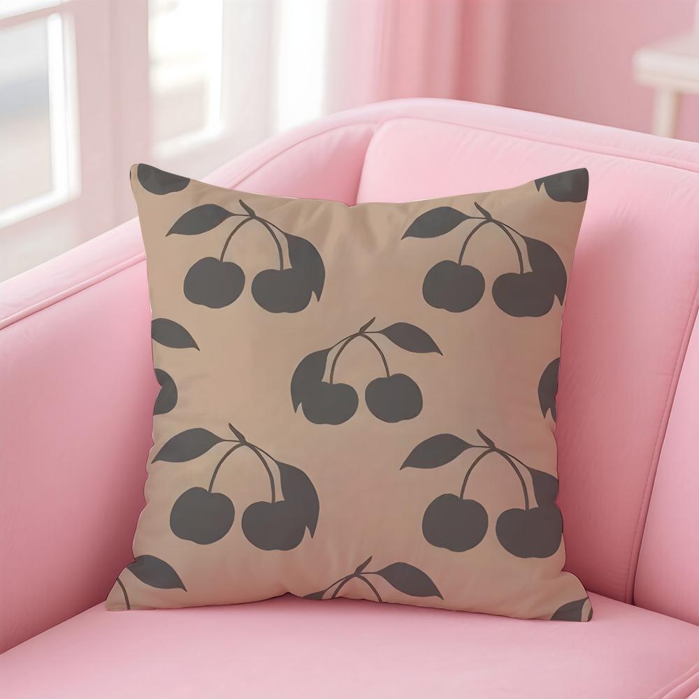 CUTE Handpainted cherries Cushion Cover Pillow Case Soft Skin Friendly Fabric  Concealed Zipper