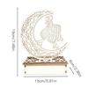 Pendentif en Bois EID Moubarak avec Bougies LED Lumière Décorations de Ramadan pour la Maison Décoration d'Eïd de Fête Musulmane Islamique Kareem Ramadan