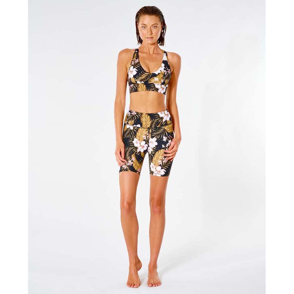 Rip Curl VaporCool CROP Bra Top and in Size Small Women's GTEOA9/PLAYABELLA (Moisture-Wicking, Quick-Drying, Antibacterial, Odor-Resistant) Black,