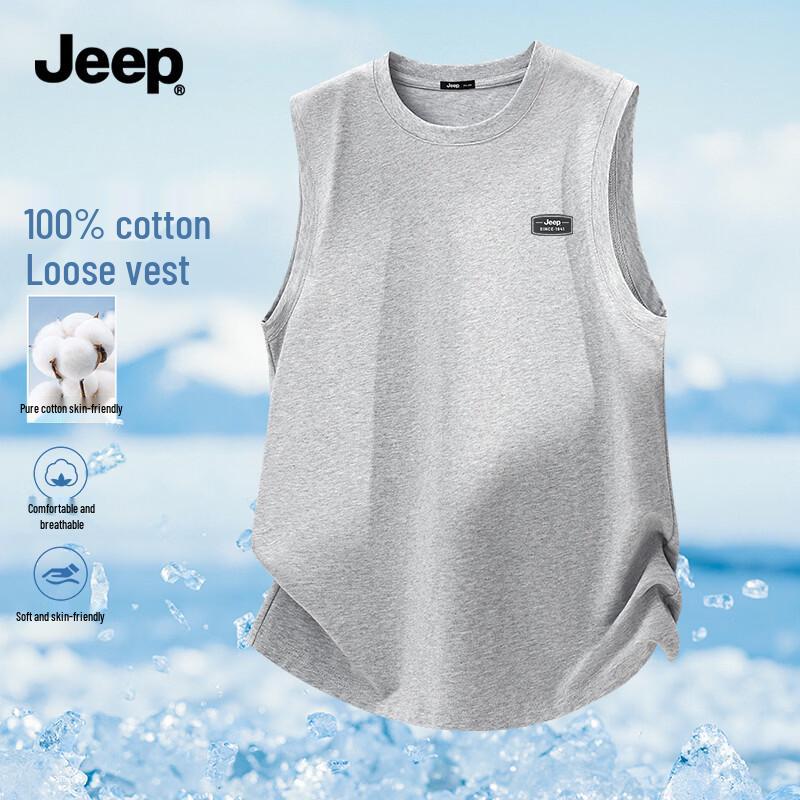

JEEP Men s Cotton Sleeveless T-Shirt XL