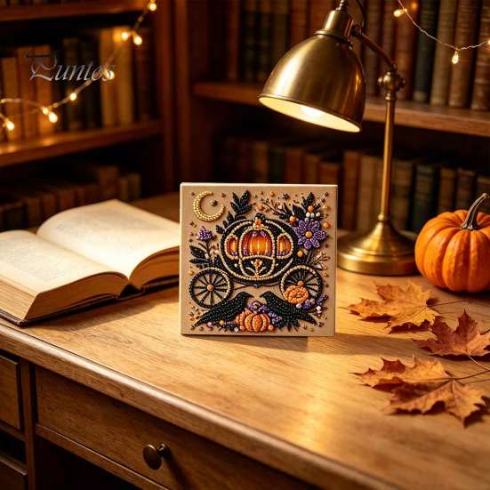 DIY Handmade Wall Hanging Decorations Halloween Christmas Faux Pearl Diamond Painting Kit, Rhinestone Art Craft Decor Set for Adults, Holiday