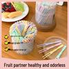 Disposable Mixed Color Plastic Fruit Forks (Approx. 100-Count)