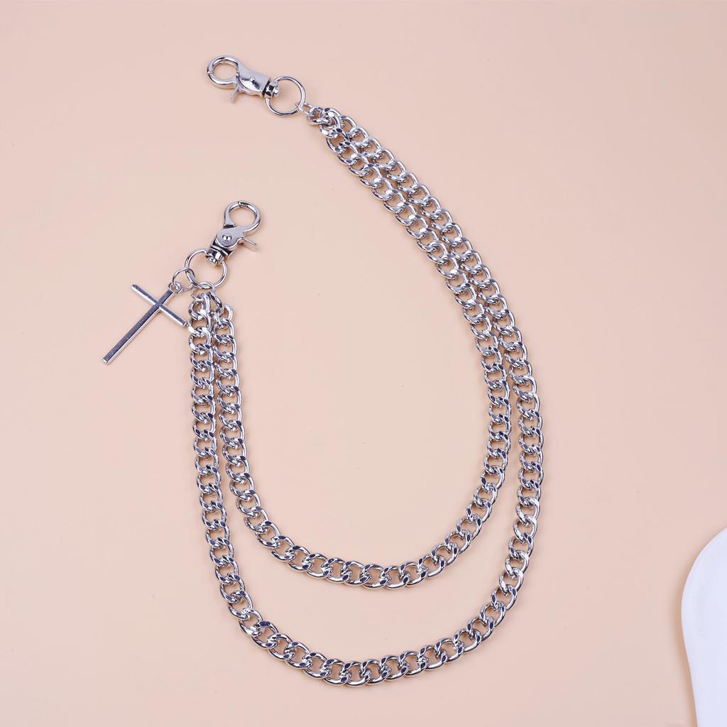 European and American punk hipster male hipster female cool metal trouser chain hip hop multi-layer chain cross decorative trouser chain