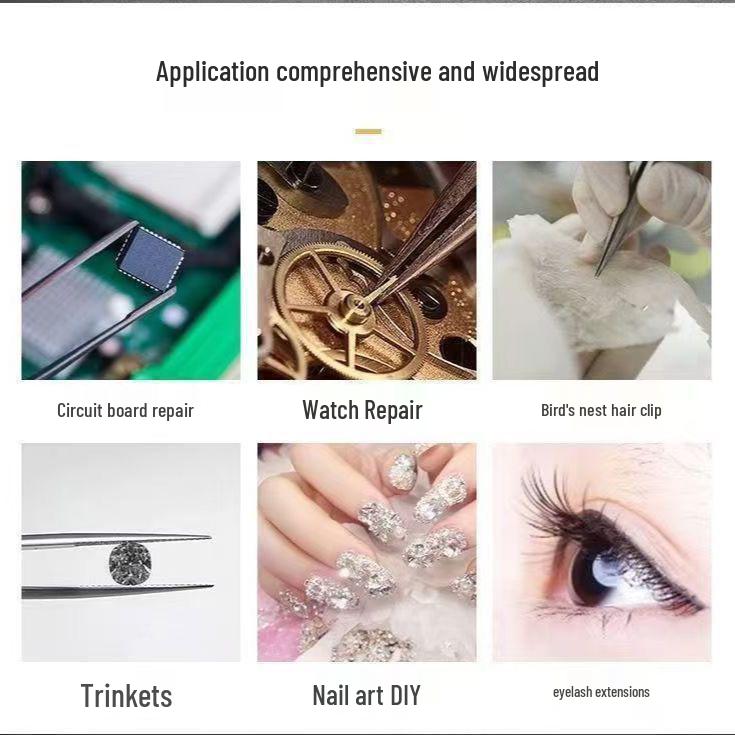 Free Shipping Stainless Steel Anti-static Tweezers Set: Pointed, Bent, Round Tips for Repair and Holding