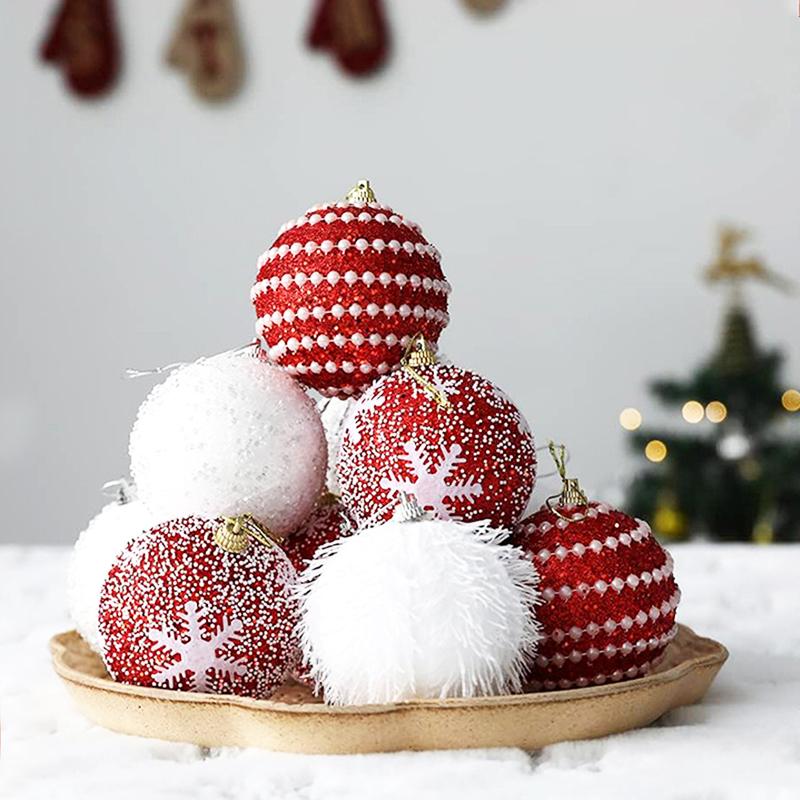 Ensemble de 16 Pièces d'Ornements de Noël Fabriqués à la Main Kit Décorations Festives pour Arbre Boule en Mousse de Noël Décorations de Fête Uniques Faites à la Main