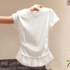 Women's Sweet Lace Hem Short Sleeve T-shirt