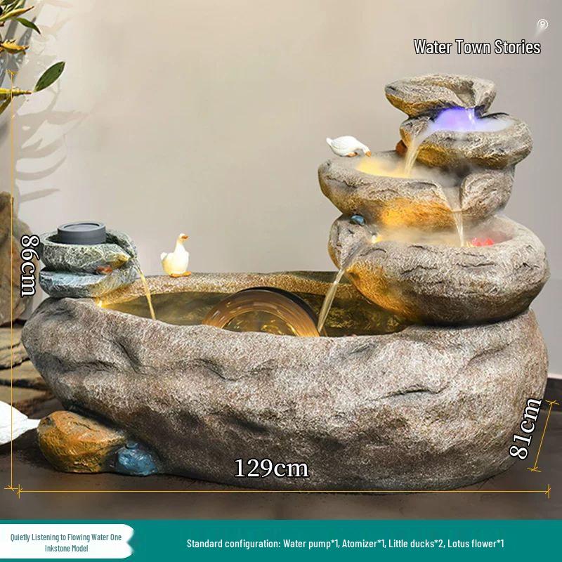 Outdoor Balcony Fish Pond & Fountain