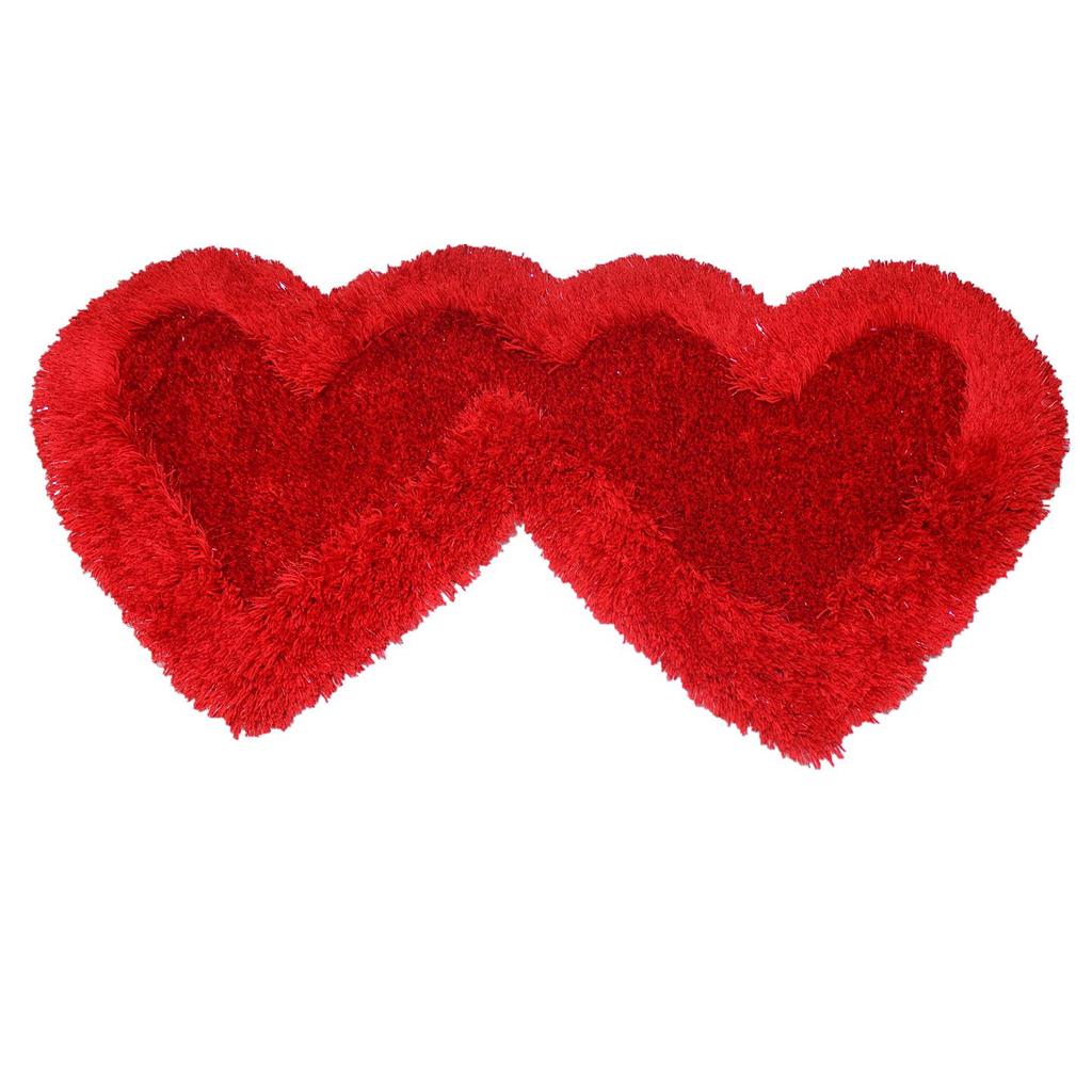 Red Heart-Shaped Non-Slip Wedding Room Floor Mat for Bedroom