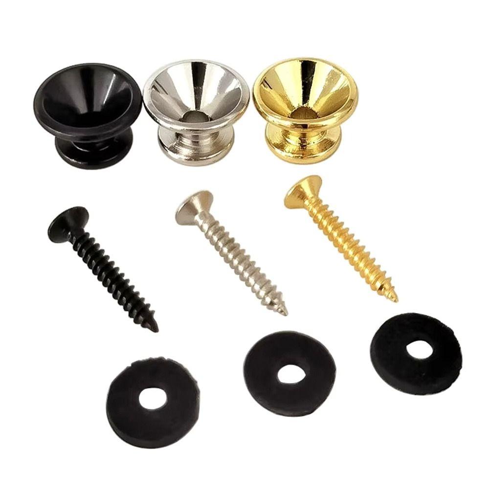 10Pcs Strap Retainer System Guitar Strap Lock Security Locking Removable Guitar Button Multi-color Metal Locking Pins