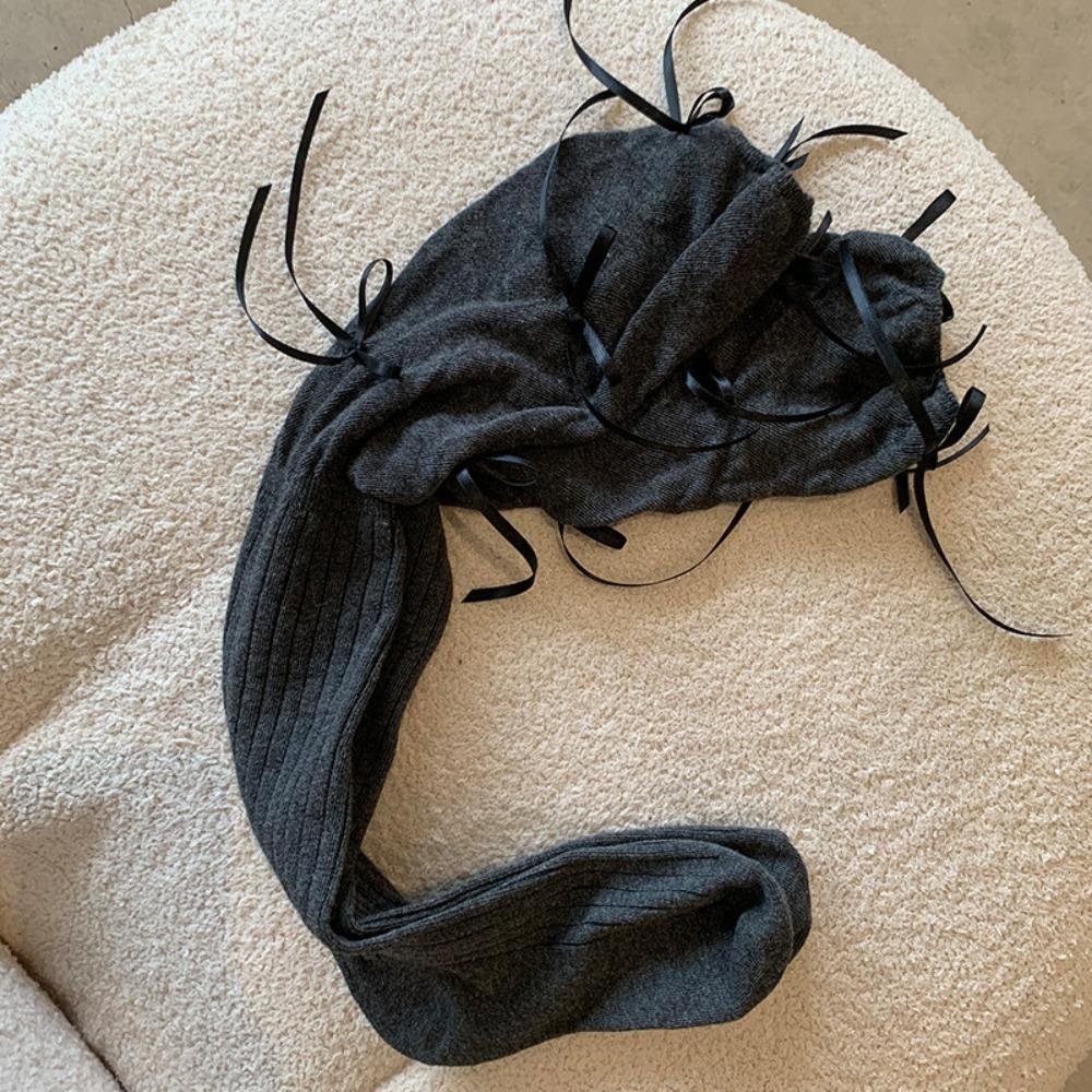 

Бинты Длинные носки Ленточный бант Лолита Носки Балетный стиль Носки средней длины Женские Девушка темно серый