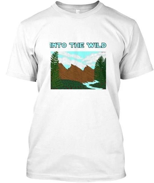 

Into The Wild 100% Cotton T-shirt Mens Tees Top Made in the USA T-Shirt Tee Top Unisex L
