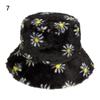 Women Winter Multicolor Rainbow Casual Cow Faux Fur Bucket Hat Fisherman Cap Cloche Hats