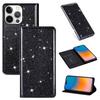 Applicable to Apple 15 glitter magnetic suction multi-card leather case 15pro women's glossy protective case 16pro card case