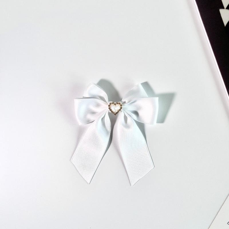 

French Heart-Shaped Diamond Double Layered Bow Brooch Black Pin Brooch For Women Shirt Collar Pins Vintage Brooches Jewelry