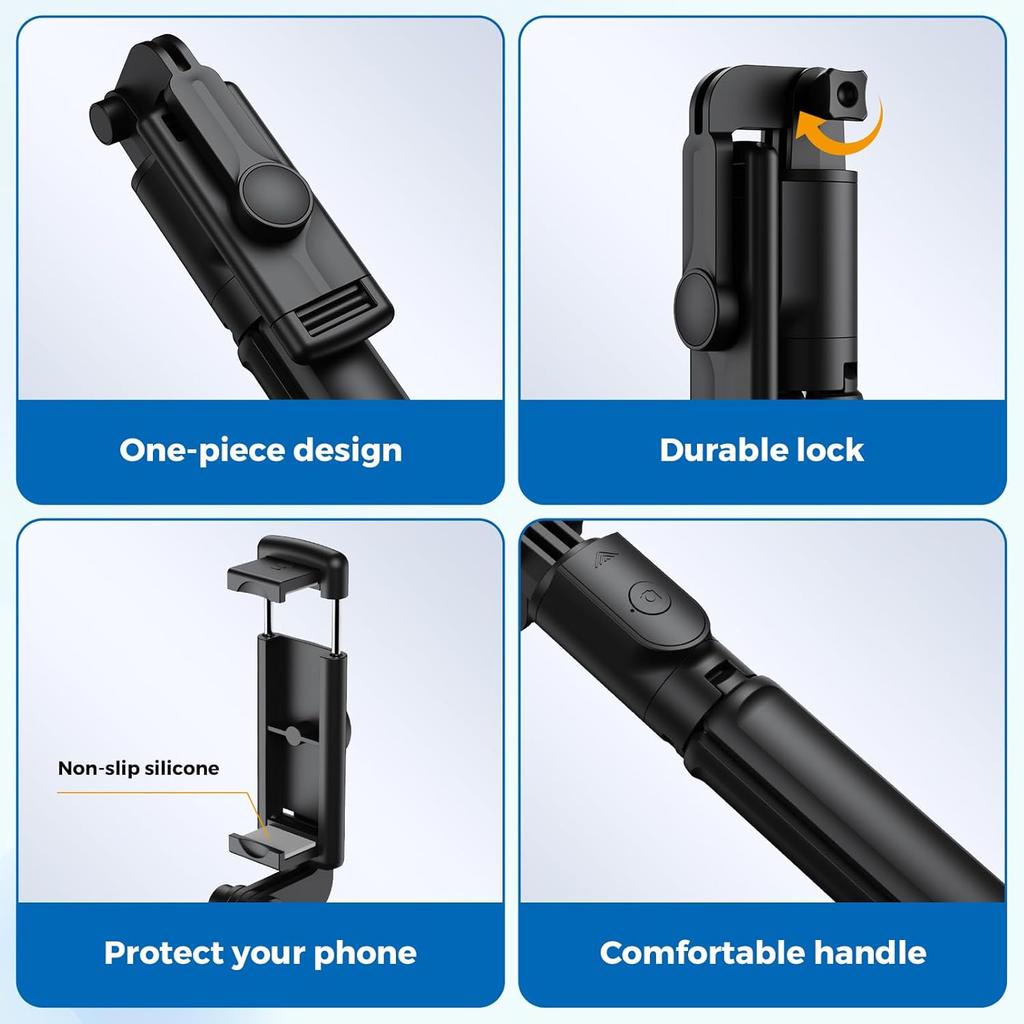 Selfie Stick Tripod, Retractable Selfie Stick Tripod with Wireless Remote Control, for Photograph, Live Streaming, Video Record