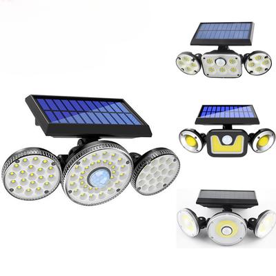 New Solar Wall Light 78LED Human Body Induction Garden Light Outdoor Waterproof Wall Light Three-head Wall Light