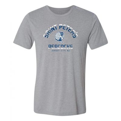 St Peter's University Peacock Division Arch Triblend T-Shirt - Athletic Grey