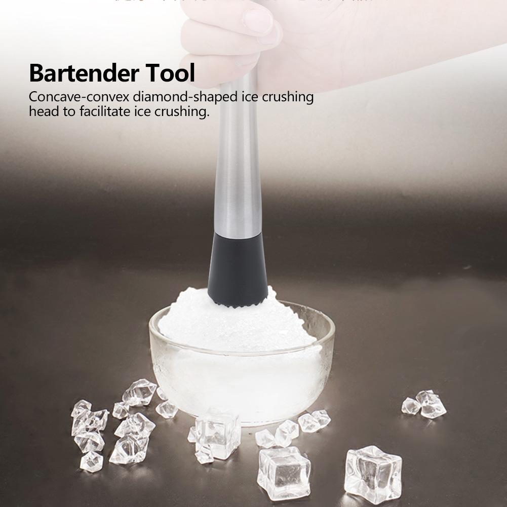 Stainless Steel Ice Crushing Rod Mixer Shaker Cocktail Muddler Barware Kitchen Tools