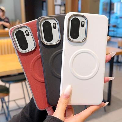 Applicable To OnePlus Ace6 Mobile Phone Case, Non-slip 1 Plus 15R Magnetic Case, Strong Magnetic OnePlus Ace6 Supreme Edition Plain Leather Armor