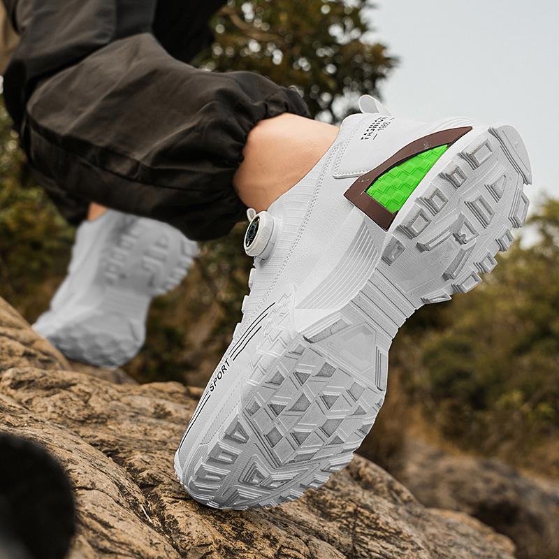 Rotary Buckle Climbing Trekking Shoes Man Breathable Mesh Men's Outdoor Hiking Shoes Anti-slip Walking Camping Sport Trail Shoes