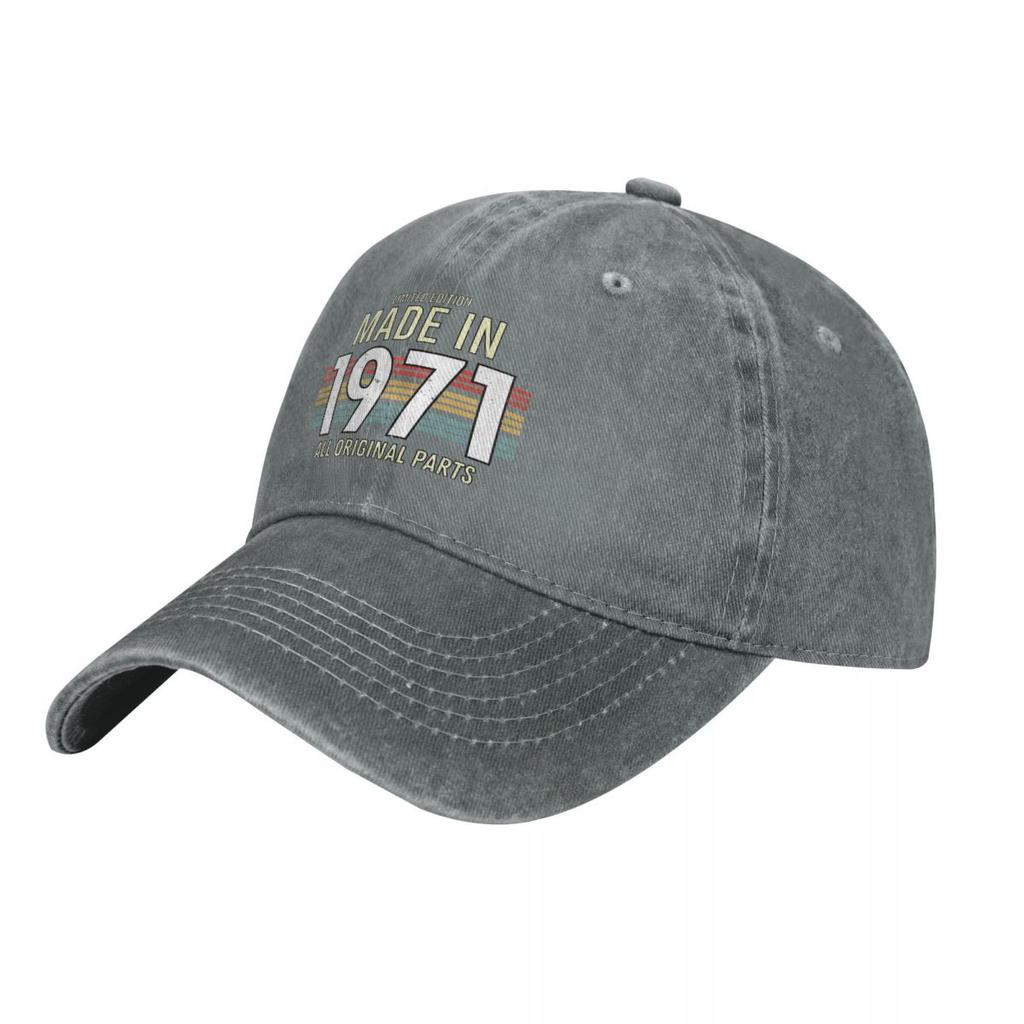 Made In 1971 Denim Baseball Cap Birthday Gifts Unisex Men Custom Trucker Hat Summer Classic Kpop Rock Sun Visor Baseball Caps