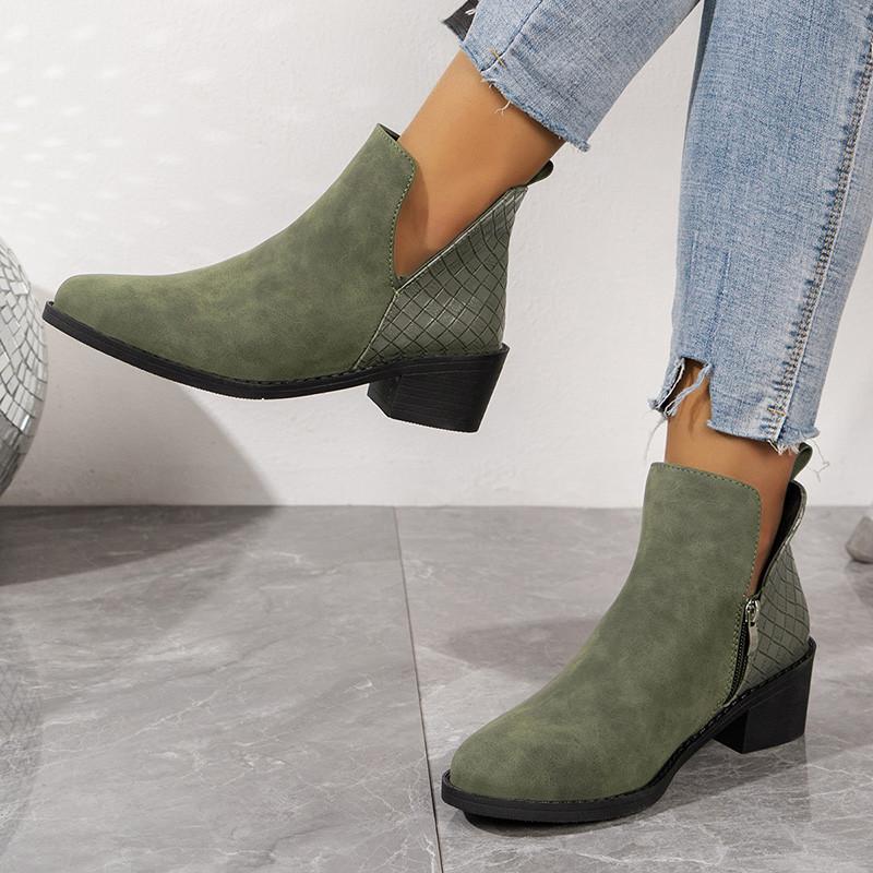 

Женские ботильоны, новинка 2024 года, осенние замшевые ботинки челси, женские модные ботинки на платформе, с боковой молнией, на каблуке, ботильоны, Botas De Mujer 38 зелёный