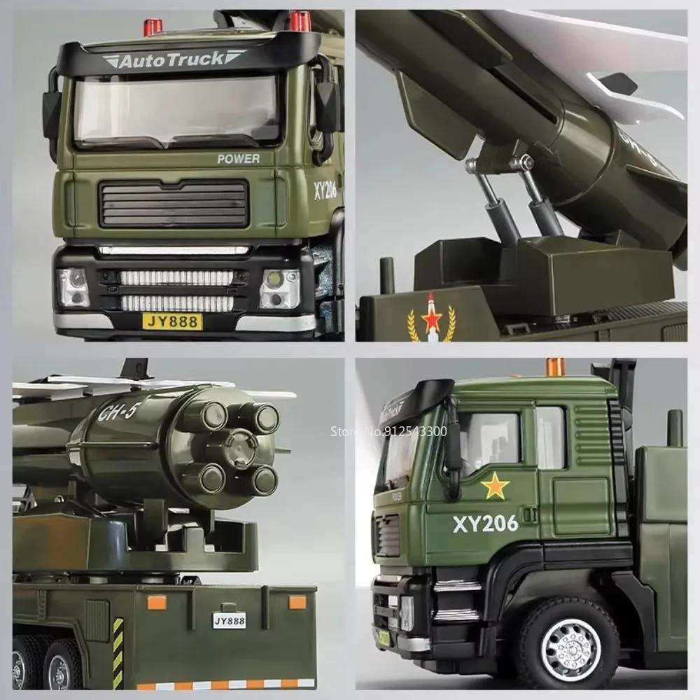 1:32 Container Transport Drone Launch Car Model Toy Alloy Body Rubber Tire Sound Light Pull Back Engineering Models Kid Present