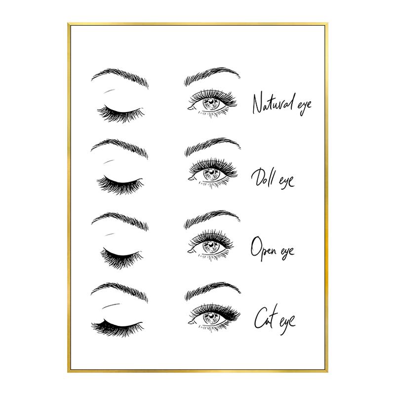 

Салон краси Нарощування вій Посібник з нарощування вій Плакати Друк на полотні Настінне мистецтво Брів Художник Дизайнер Технік Дівчина Спальня Hoom Decor 30x40cm No Framed