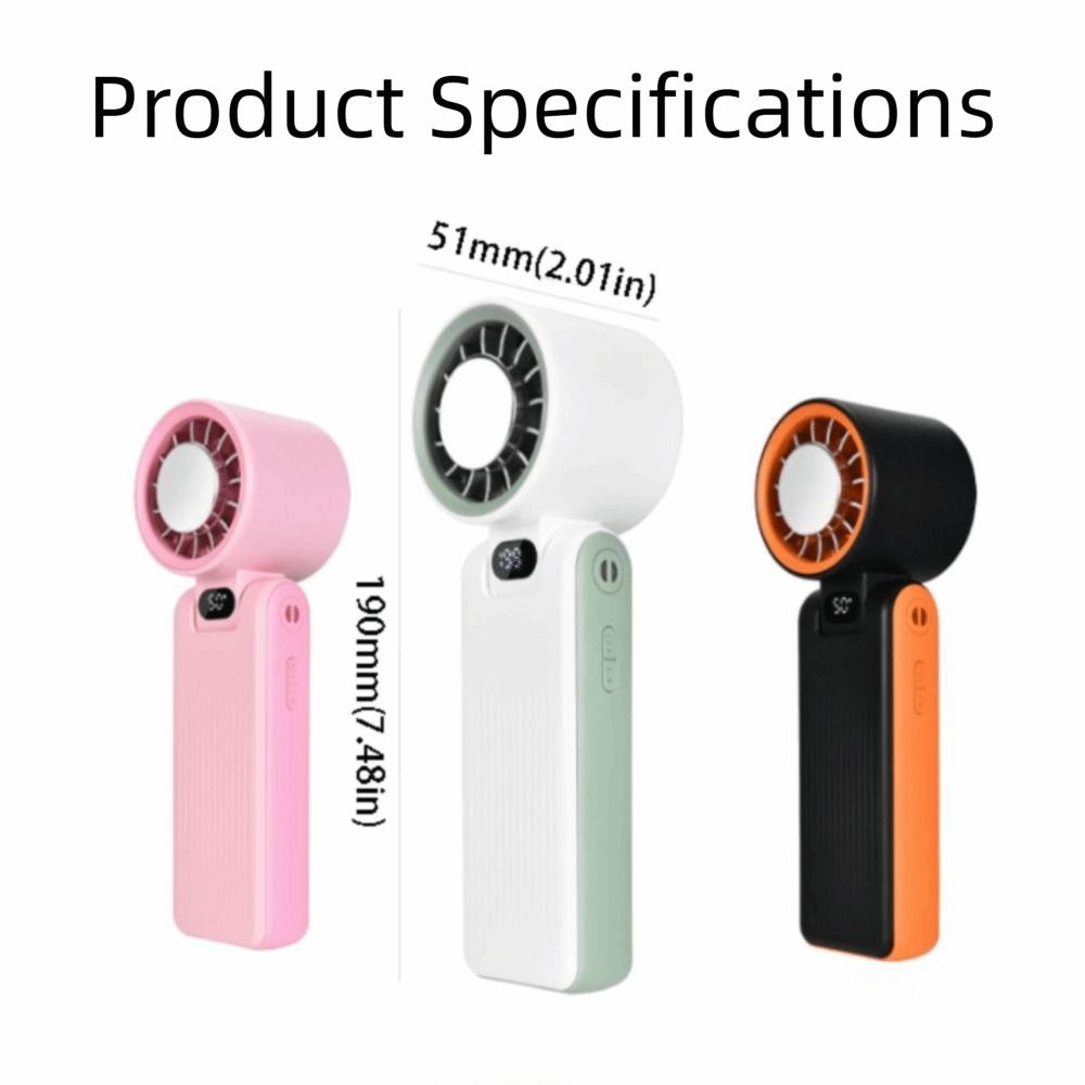 LED Digital Display Portable Handheld Fan Adjustable Wind Speed 3600mAh Battery Strong Wind Fan 100 Wind Speeds