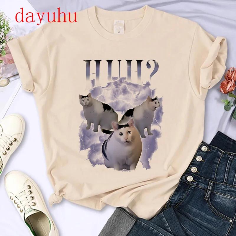T-shirt Gatto Stile Chinoiserie Divertente Estiva Tendenza Retrò Cartone Animato Gattino Top Maglietta T-shirt Donna Design Amanti Casual Manica Corta