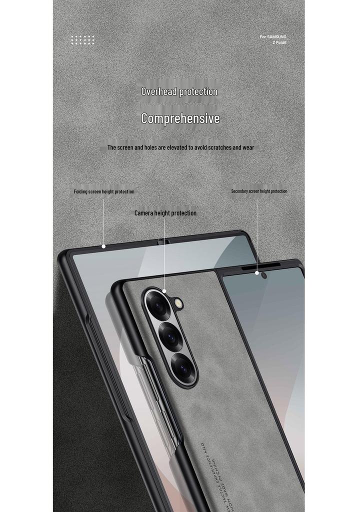 Samsung Z Fold7/6/5 Light Luxury Leather Texture Protective Phone Case