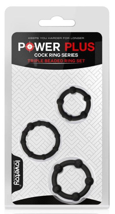 Lot de 3 cockrings Mini Noir - LoveToy - Cockrings