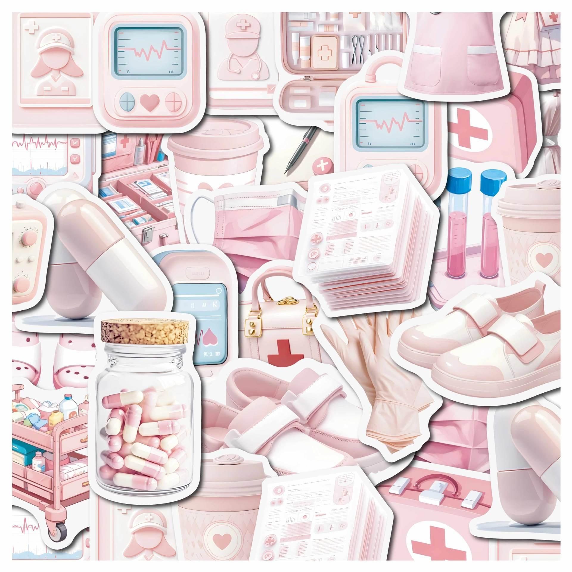 High-Quality 50Pcs High-Quality Cute High-Quality Pink High-Quality Doctor High-Quality Nurse High-Quality Stickers High-Quality Cartoon