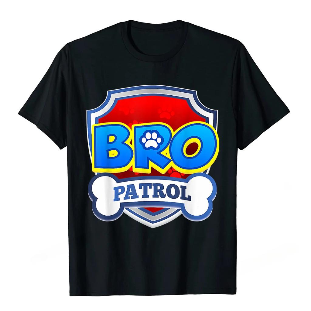 Maglietta Bro Patrol Cane Divertente Festa di Compleanno T-Shirt Uomo alla Moda Estate Nuovi Arrivi Girocollo Manica Corta Casual Hipster Top Larghi