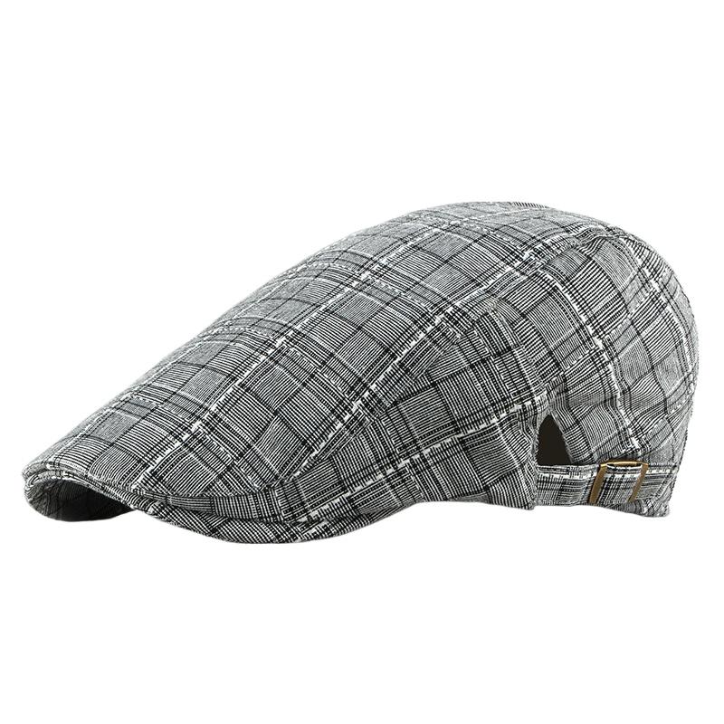 

Men Plaid Baseball Cap Spring Summer Tide Korean Beret Women Original Design Sun Protection Casual Forward Hat Male Female Gift