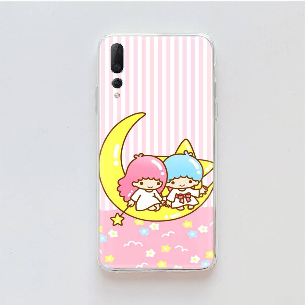 Transparente Hülle für Samsung A04 A14 A23 M33 M53 Realme 10 9 C35 C55 VIVO X80 Infinix Hot 30 Note 11 Tecno Spark 8P Pro L-1 Lovely Little Twin Star