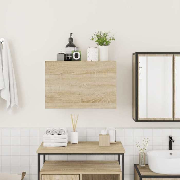 VidaXL Armoire murale de bain chêne sonoma 60x25x40 cm bois ingénierie 860069