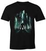 Men'S T-Shirt Mystery Monster In The Forest Fun Shirt Moonworks®-