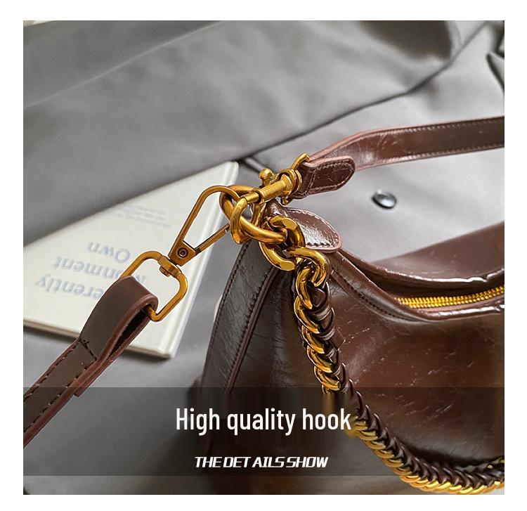 Korean Style Retro Handbag: High-End Fashion Shoulder Bag for Trendy, Versatile Commuter