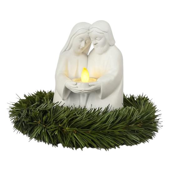 Candlestick Lamp Candle Holder Tealight Crib Advent Wreath Angel Shape Candlestick Lamp Christmas Holiday Decoration