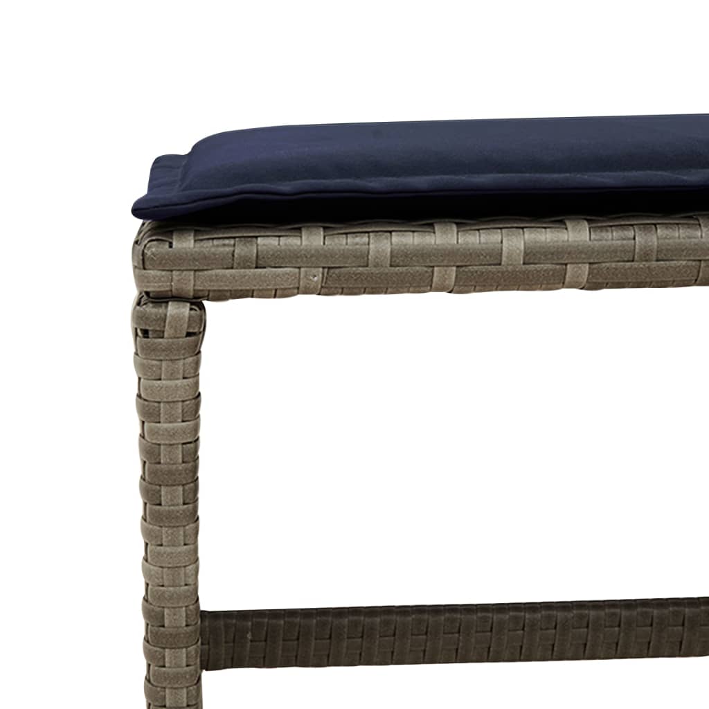 17 Piece Outdoor Dining Set with Cushions Gray Poly Rattan