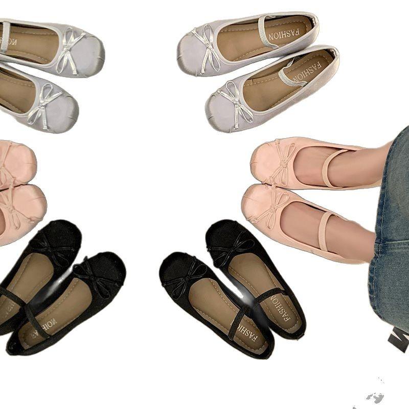 Evening Wind New Single Shoes Women's Mary Jane Shoes Black Ballet Shoes Spring and Autumn Skirt Shallow Mouth 2025 French Soft Leather Cloth