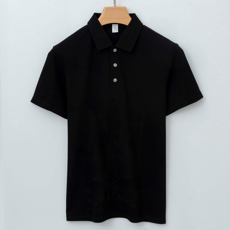 Cotton Double-sided Markless Collar Polo Shirt Men's Lapel T-shirt Men's Xinjiang Cotton Short-sleeved Polo Shirt