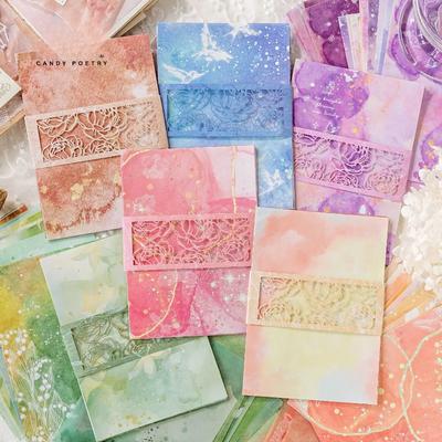 20 Pcs Vintage Color Smudging Style Material Paper Planner Handmade DIY Scrapbooking Accessories Background Paper