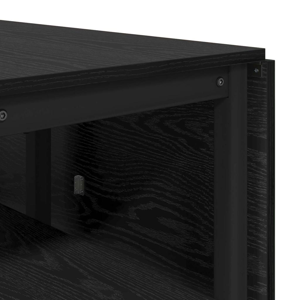 Dining Table 122 x 80 x 76.5 cm Particleboard Black Oak