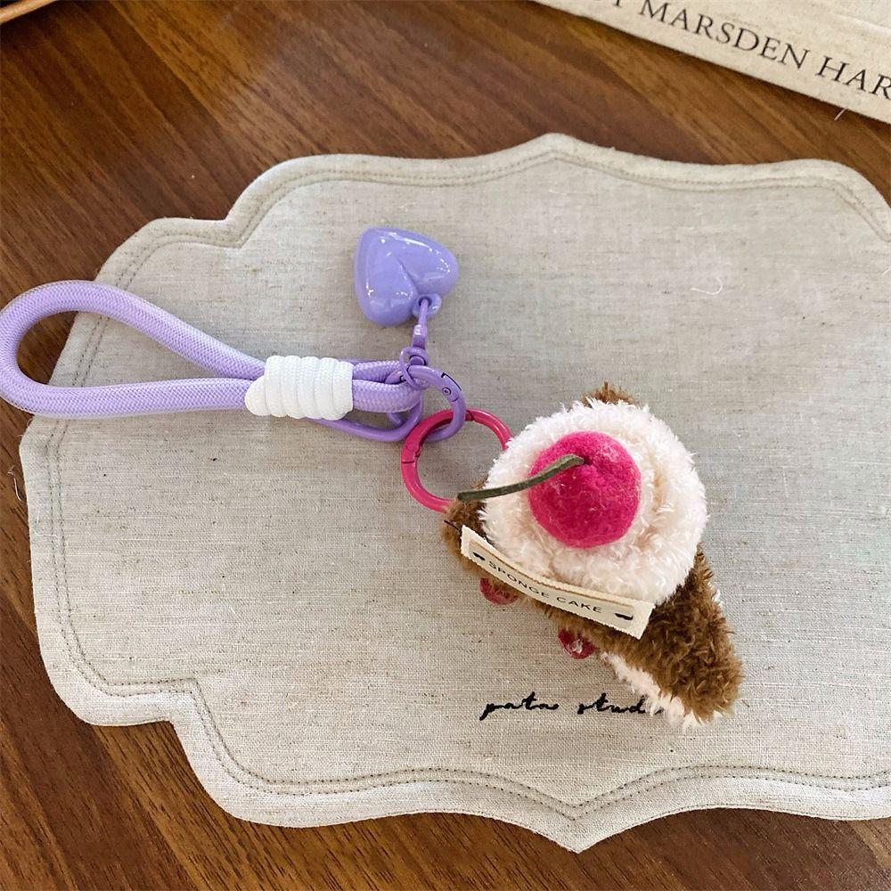 Sandwich Funny Simulation Food Keychain Burger Bag Keyring Soft Cake Plush Pendant  Bag Decoration